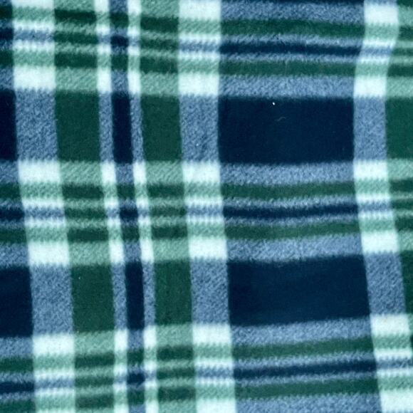 Blanket Throw With Carry Handle Cozy Warm Blue Green Plaid 46 x 52" A-51 - Picture 9 of 10